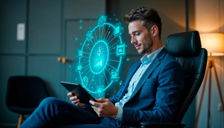 Ejecutivo de empresa utilizando IA